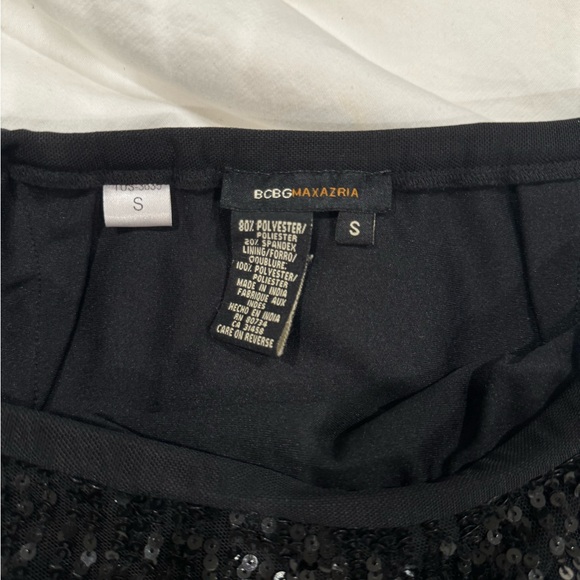 Vintage BCBGMAXAZRIA Black Mesh Sequin Skirt - Picture 2 of 4
